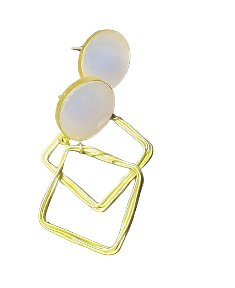 Rose Quartz Geometric Dangles