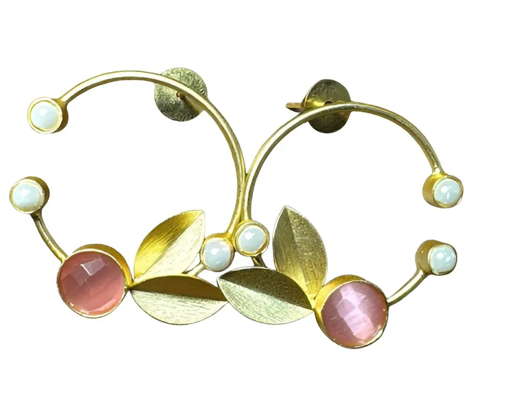 Gold Flower Hoops